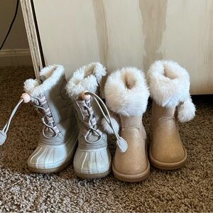 Stylish Winter Boots Set in Grey and Tan